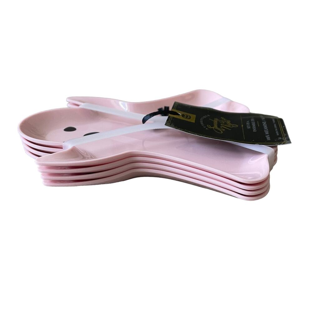 SPOOKY NIGHT Large Melamine Spider's Web Serving Tray 16in Pink & White BOO New - Picture 11 of 14